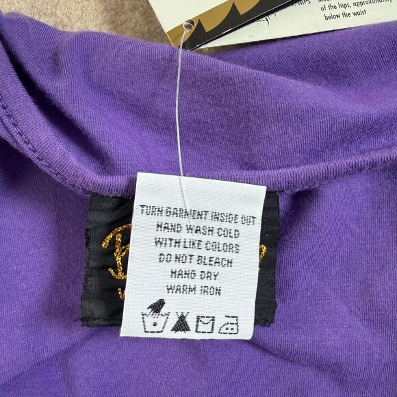 Bob Mackie Purple 3D Embroidered Paisley 3/4 Sleeve Top NEW Women’s M Artsy Boho - Picture 8 of 8